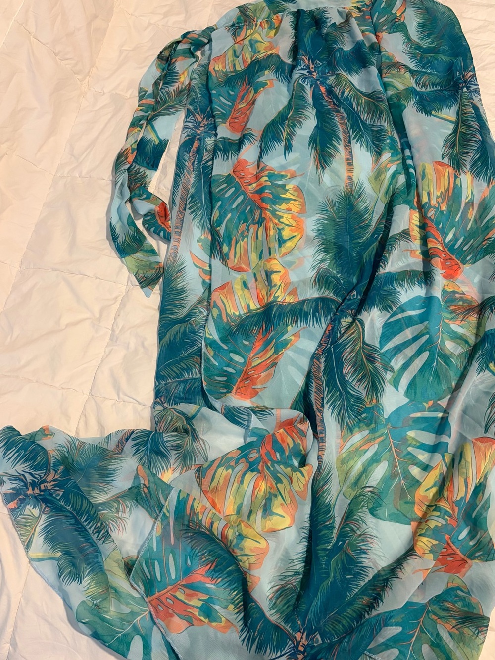Tropical Palm Women’s Sarong in Teal & Aqua